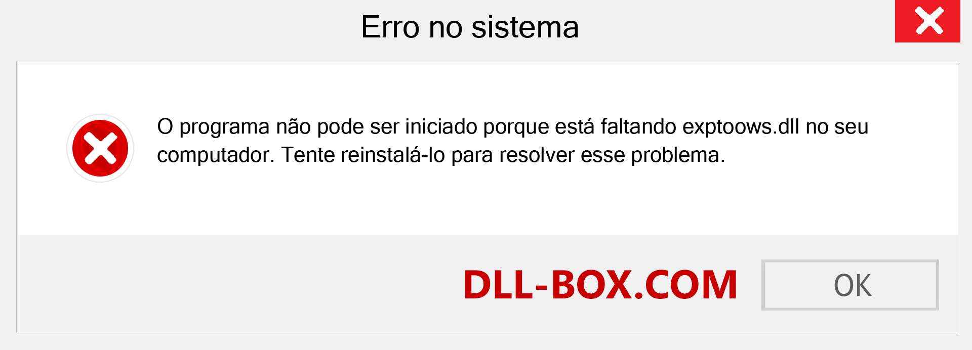 Arquivo exptoows.dll ausente ?. Download para Windows 7, 8, 10 - Correção de erro ausente exptoows dll no Windows, fotos, imagens